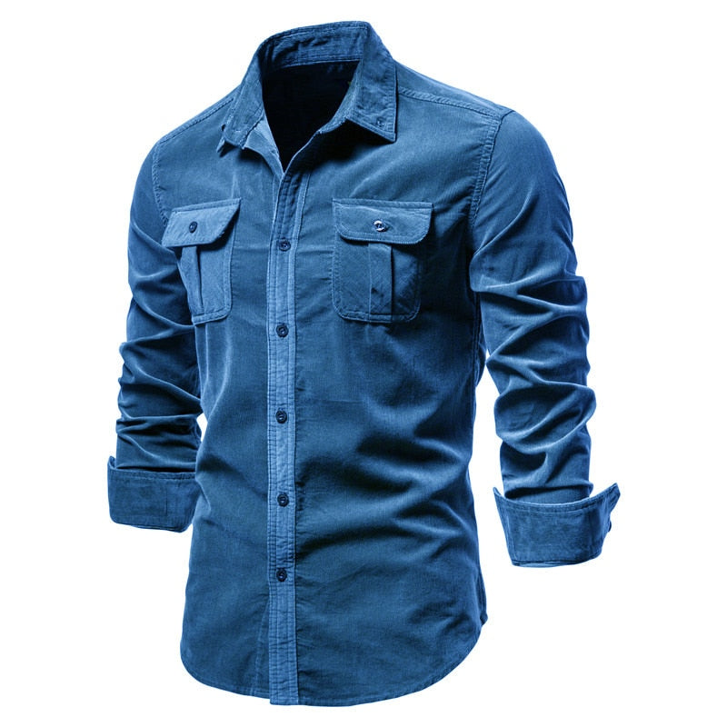 Camisa casual masculina manga longa