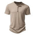 Camisa casual masculina colarinho henley