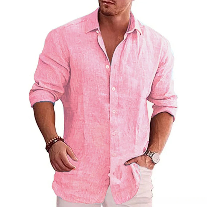 Camisa Casual de Linho Manga Comprida - Line Luxe