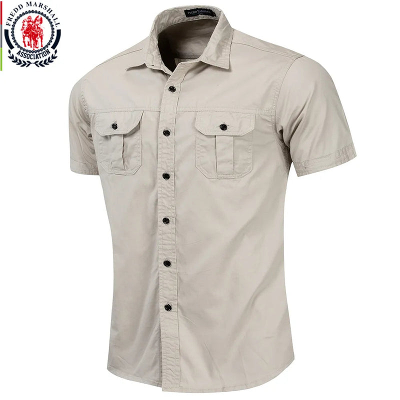 Camisa Casual Masculina de Algodão com dois Bolsos - Fredd Marshall