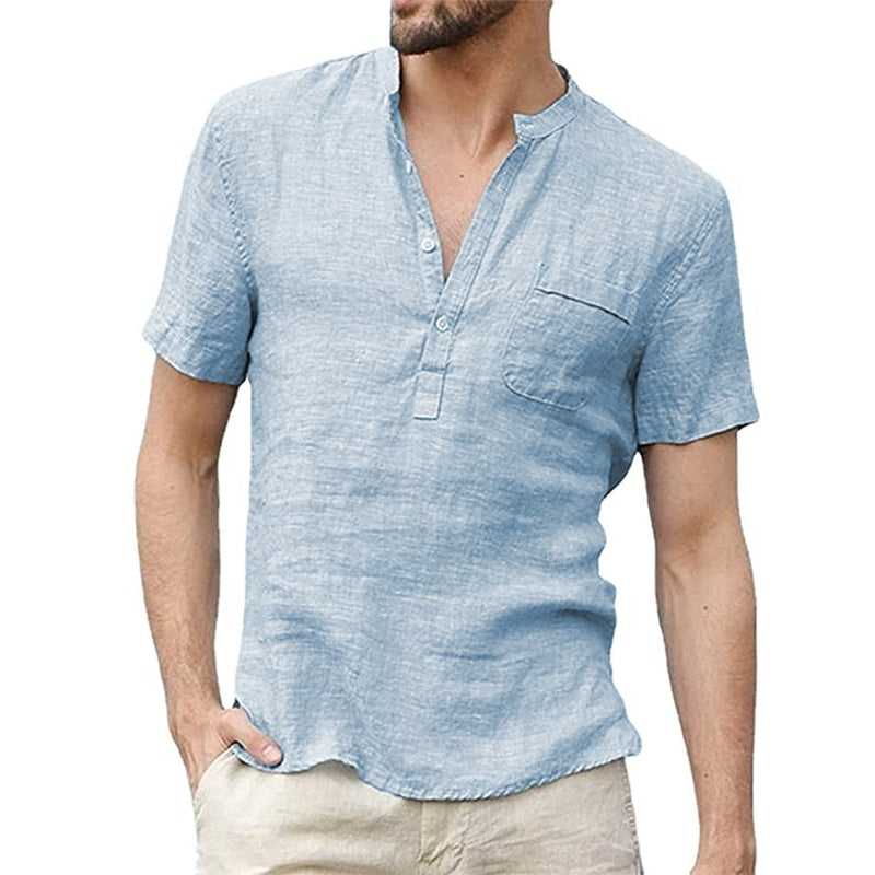 Camisa masculina de linho