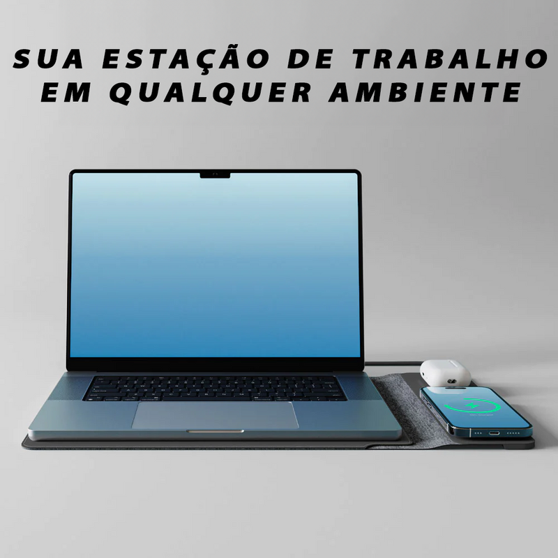 Capa Notebook com Carregador Wireless 13 a 16 Polegadas 4em1