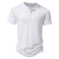 Camisa casual masculina colarinho henley