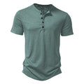 Camisa casual masculina colarinho henley