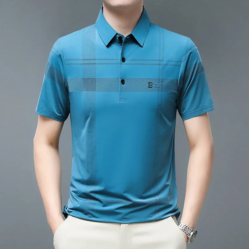 Camisa Masculina Polo com Listas Iuman