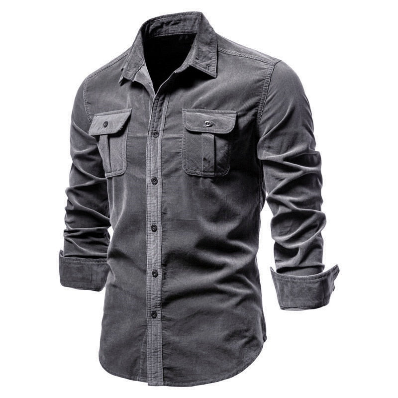 Camisa casual masculina manga longa